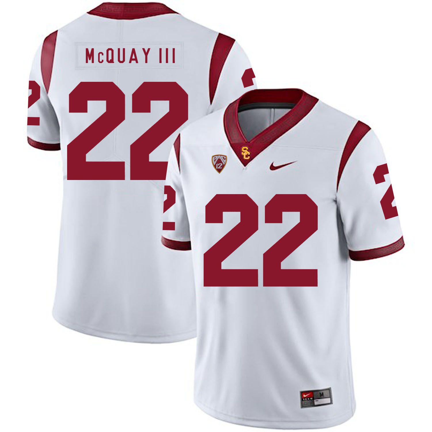 Men USC Trojans #22 Mcquay iii White Customized NCAA Jerseys